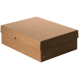 FALKEN Original PureBox Nature. Made in Germany, 100 mm high, DIN A4. Storage box with lid made of sturdy cardboard, vegan gift box, transport box, all-purpose box, Brown