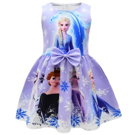 Princess Costume Party Dress Cosplay Dress Up For Tollder Girl (Purple, 4-5 Years)