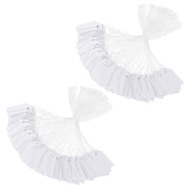 PATIKIL Price Tags with String Attached, 200 Pcs White Paper Writable Blank Gift Jewelry Tags Marking Hang Tags for Labeling Clothing Pricing Garage Yard Sale, 0.98 x 0.59 Inch