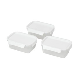Pearl Metal HB-6364 Airtight Storage Container, Set of 3, 0.3 fl oz (1.1 L), Polycarbonate Microwave Safe, Dishwasher Safe, Freezer-Safe, Made in Japan