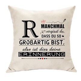 Sometimes You Forget That You Are So Great, So Is This Your Memory Cushion Cover with R Letter Gifts for Girls Boys Women Men Daily Positive Affirmations Gifts (R)
