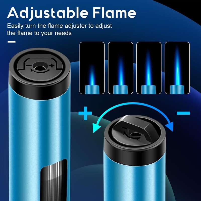 LcFun 2 Pack Torch Lighters Refillable Butane Lighter with Visible