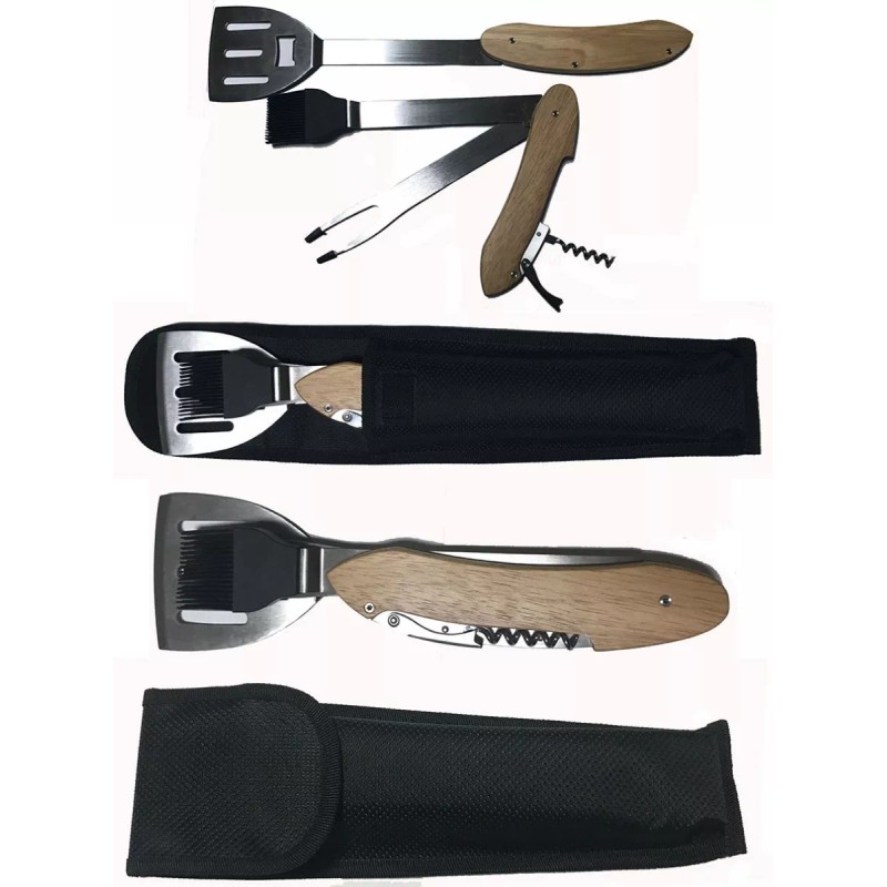 Compraymas Set Utensilios Accesorios Para Asador Portatil Ataud Disco
