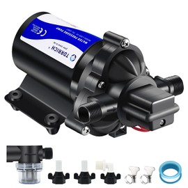 TDRRICH Water Pressure Booster Pump for RV，12V Diaphragm Power Water Pumps 4GPM 45PSI Self-priming Pump,Diaphragm Transfer Pump for Boats Inline Garden Hose Lawn Camper Sprinkler Irrigation