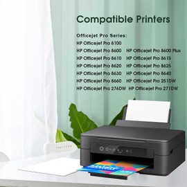 Clorisun 950XL 951XL Ink Cartridges Combo Pack Compatible for HP 950 951 Ink Cartridges for HP OfficeJet pro 8600 8610 8620 8100 8625 8630 8615 8660 276DW Printer(Black, Cyan, Magenta, Yellow, 4 Pack)