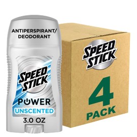Speed Stick Men's Antiperspirant Deodorant, Unscented, 3 Ounce, 4 Pack