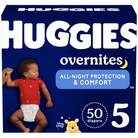 HUGGIES Huggies Overnites Size 5 Overnight Diapers (27+ lbs), 50 Ct, Packaging May Vary