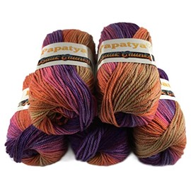 Rainbow Papatya Batik Chunky 5x100g Balls Shade 109BC