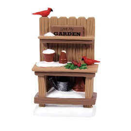 Department 56 Village Collection Accessories Potter's Bench with Cardinal Birds Figurine, 3.7 Inch, Multicolor