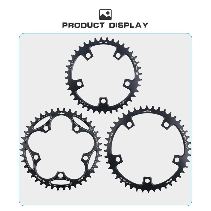 KTKEET 110/130 BCD Chainring 36/38/40/42/44/46/48/50/52/54/56/58/60T 5 Screws Round Narrow Wide