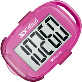3DActive 3DFitBud Simple Step Counter Walking 3D Pedometer with Clip and Lanyard, A420S