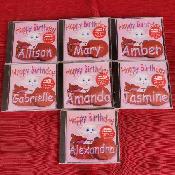 HAPPY BIRTHDAY Children Music CD's Allison Amanda Jasmine Amber Mary