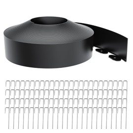 Landscape Edging 4 Inch Tall 80FT with 100Pcs Metal Spikes, Plastic Garden Edging Border No Dig Landscape Edging Border Lawn Edging for Landscaping, Flower Bed, Yard