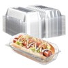 Funnymoom 60pcs Clear Plastic Hot Dog Tray with Hinged Lid