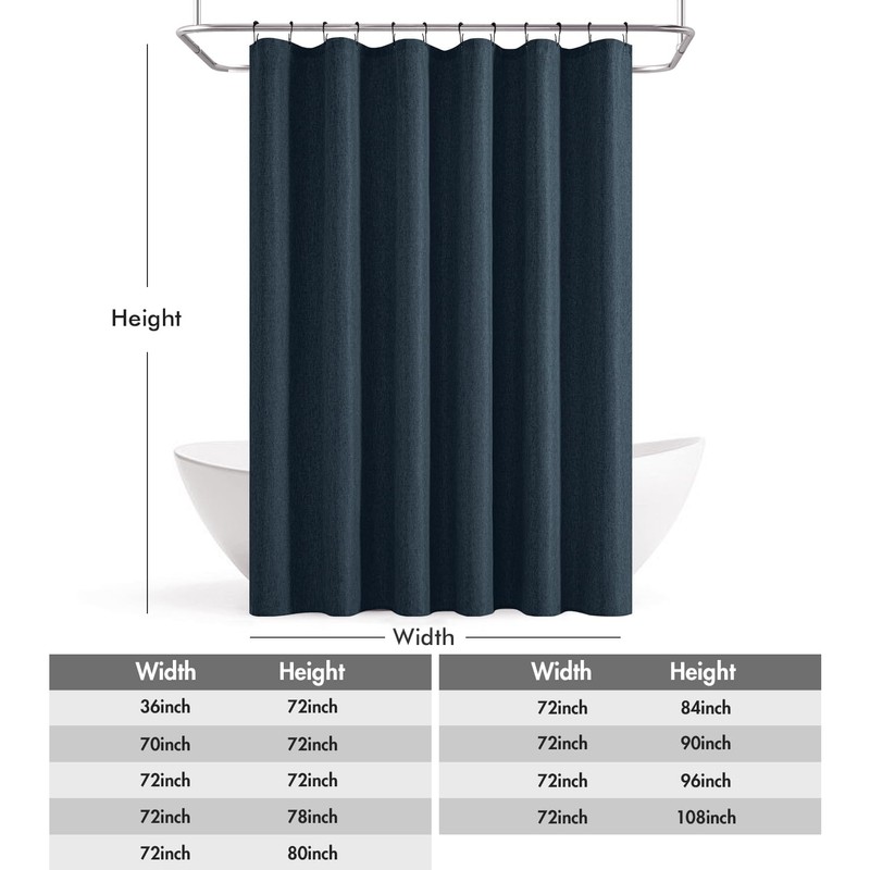 ANRODUO Extra Long Linen Shower Curtain, 108 Inch Long Heavy
