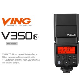 GODOX V350N TTL Flash for Nikon 1/8000s GN36 HSS 0.1s-1.7s Recycle Time w/2000mAH Battery 500 Times Full Power Flash for Nikon D500 D3100 D3200 D3300 D3400 D5300 D5600 D7100 D7200 D7500 (V350-N)