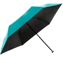Knirps Ultra US.050 Slim Manual Pocket Umbrella - Ultra Light and Flat - Storm Resistant - Windproof - 21 cm, Turquoise-black, Modern