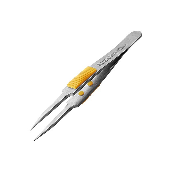 ANEX No.214 SUS410 Tweezers with Grip, Ultra Fine Point, 4.5