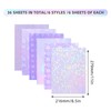 36 Sheets Holographic Sticker Paper, Clear Vinyl Sticker Laminate Film