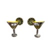 Betsey Johnson Gold Tone Martini Glass With Lime Crystal Stud