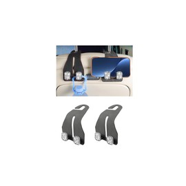 Zpana 2 PCS Car Seat Headrest Hook, Leather Vehicle Seat Back Hanger for Purses Bags, Metal Automotive Interior Storage Organizer Hooks Accessories, Universal for SUV, Truck, RV (Gray)
