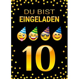 12 Invitations for 10th Children's Birthday Girls Boys Cool Colourful Invitations Tenth Birthday Children