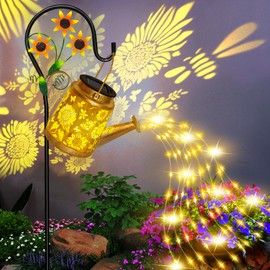 ostritec Solar Watering Can Lights Outdoor Garden Decor, Large Sunflower Hanging Lantern with Shepherd Hook, Waterproof Garden Lights for Outdoor Landscape Pathway Yard, Garden Gift for Mom Grandma