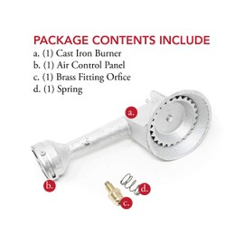 GasOne 50200 Gas ONE Propane High Pressure Cast-Iron Round Burner Head with Brass Fitting Orifice