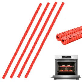 LokiLux 22 Inch Extra Long Oven Guards for Racks, Silicone Oven Rack Edge Protector, Oven Rack Shields, Fit on Standard-Sized Ovens, Heat Resistance, Protect Against Burns&Scars (Red)