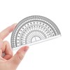 DERRON 透明半円分度器 10cm 5 本セット 小・中学生向け 高精度目盛り 角度測定 製図 多機能定規