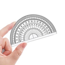 DERRON 透明半円分度器 10cm 5 本セット 小・中学生向け 高精度目盛り 角度測定 製図 多機能定規 事務文具