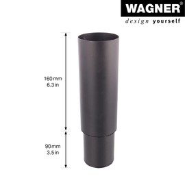 WAGNER 12186001 Telescopic Furniture Leg / Table Leg / Adjustable Foot Diameter 60 x 160-250 mm / Industrial Steel Powder-Coated Black Matt