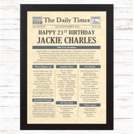 21st Birthday Gifts - 2004 Day You Were Born Newspaper Gift Ideas for Son Daughter Grandson Granddaughter