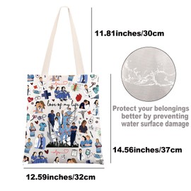 JNIAP Grey TV Show Tote Bag Grey Sloan Memorial Hospital Gifts Meredith & Christina Shoulder Bag, Love My Life Tb, Large