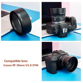 JJC ES-65B Lens Hood Bayonet for Canon RF 50mm F1.8 STM Lens on Canon EOS R5 R6 R RP Camera, Replaces Canon ES-65B Lens Hood