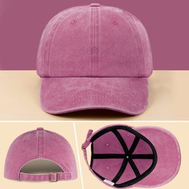 Mulor Baseball Cap Women's Men's Baseball Cap Adjustable Baseball Cap 100% Cotton, 04 Red