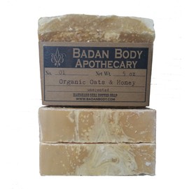 Badan Body Organic Oats and Honey Handmade Shea Butter Soap, Multipack of 3 Bars