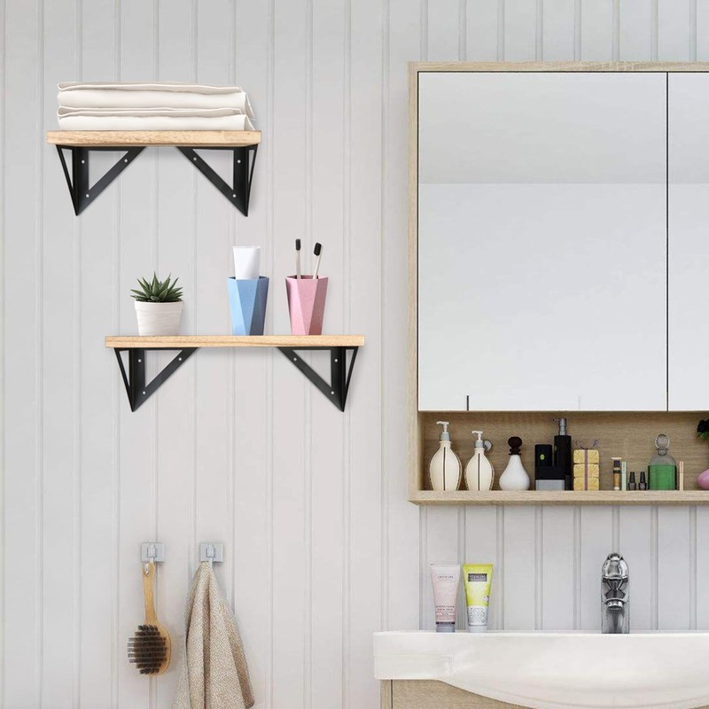Vilobos Wall Mounted Floating Shelf Set of 3 Solid Wood