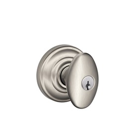 SCHLAGE F51A SIE 619 AND Siena Knob with Andover Trim Keyed Entry Lock, Satin Nickel