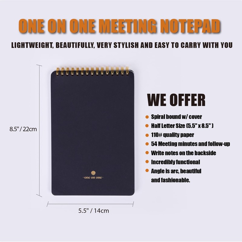 ZERONE CENTRE Productivity Notepad Suite (One on One-Black-A5)