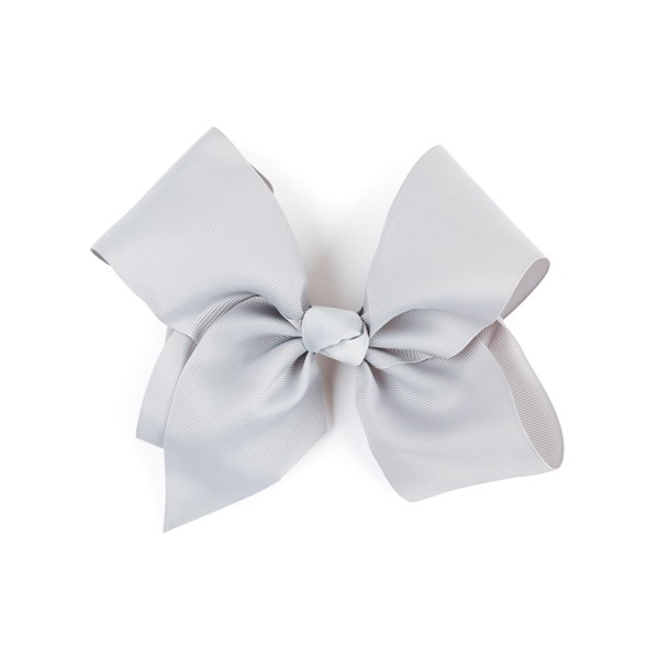 8 Inch Grosgrain Bow for Women and Girls (Light Grey)