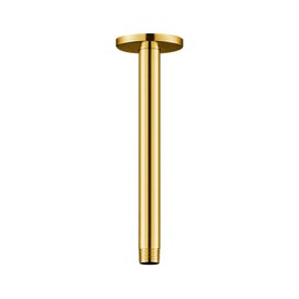 OFFO Brazo de Ducha para Montaje en Techo con Chapetón, Brazo para Regadera de 10 Pulgadas para Regadera de Lluvia Fija, Tubo de Regadera para Cabeza Acero Inoxidable, Oro Brillante