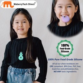 Chew Necklaces for Sensory Kids Boys Girls, 6 Pack Silicone Sensory Chewy Necklace Mouth Fidgets Chewing Necklace for Kids Adults with Autism Anxiety ADHD, BPA Free