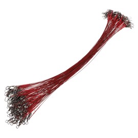 GRIRIW 100PCS High Strength Bite Fishing Wire Leader Rig with Swivel Snap Red Fishing Gear Tackle for Bass Catfish and More