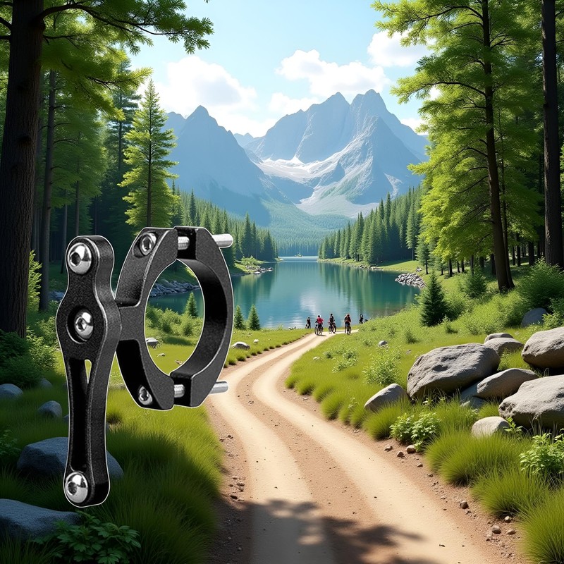 Black Universal Bike Cup Holder - Adjustable Metal Mount, Non-Slip