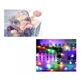 Misorel Serie Luces Eventos Fiesta 20 Esferas Grandes Algodón Bola