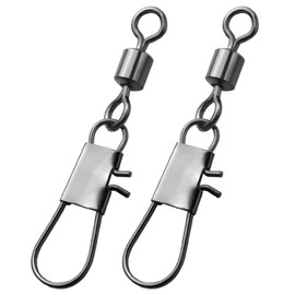 9KM DWLIFE Fishing Swivel Snaps Terminal Tackle 50Pcs,High Strength Rolling Swivels Clips Connector for Saltwater Freshwater(Size 2/0)