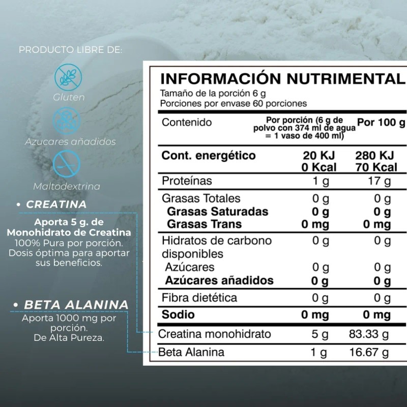 Creatina Monohidratada Pura Biosuple Resistencia Fuerza 360g