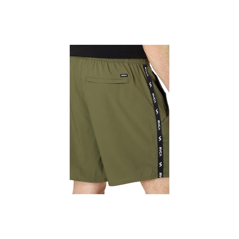 RVCA Yogger Men's V Atheltic Sports Shorts, Olive Leaf It