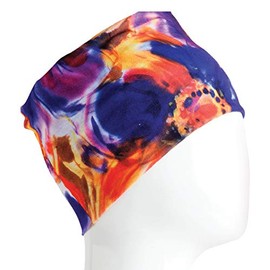 Women's Boho Wide Colorful Tie Dyed Design Infinity Headband Head Wrap Face Mask